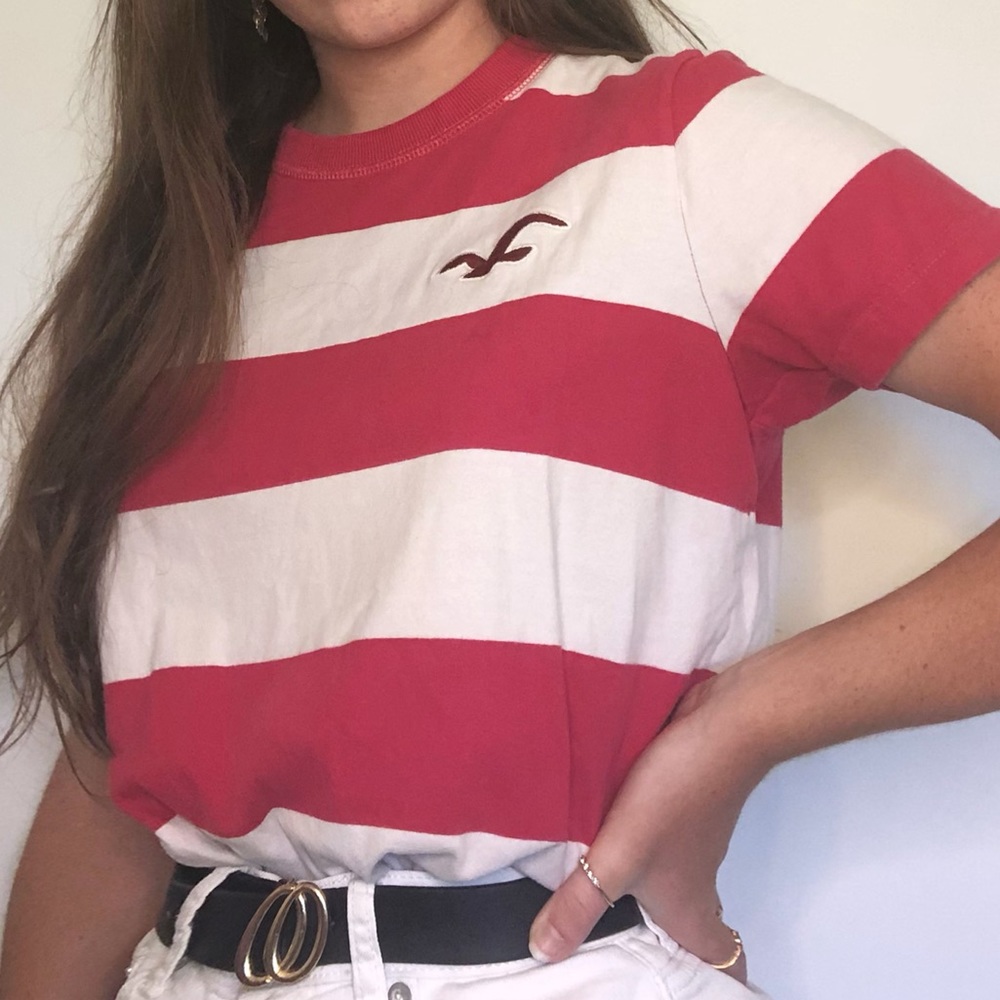 ✨Hollister Pink Striped Top ✨